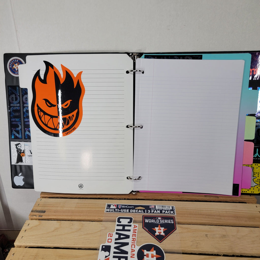 MLB Houston Astros Binder w/ 3 Decals, Astros Pencil Bag & Dividers