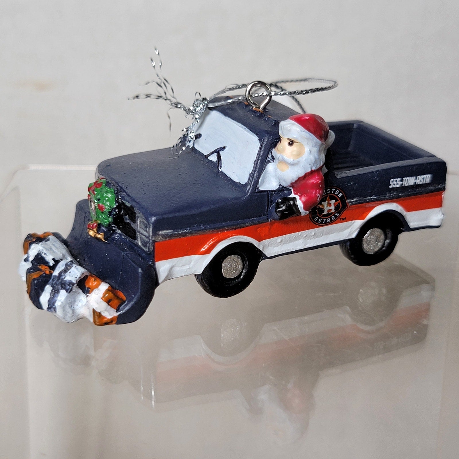 MLB Houston Astros Christmas Ornament Snow Plow Truck - NWT