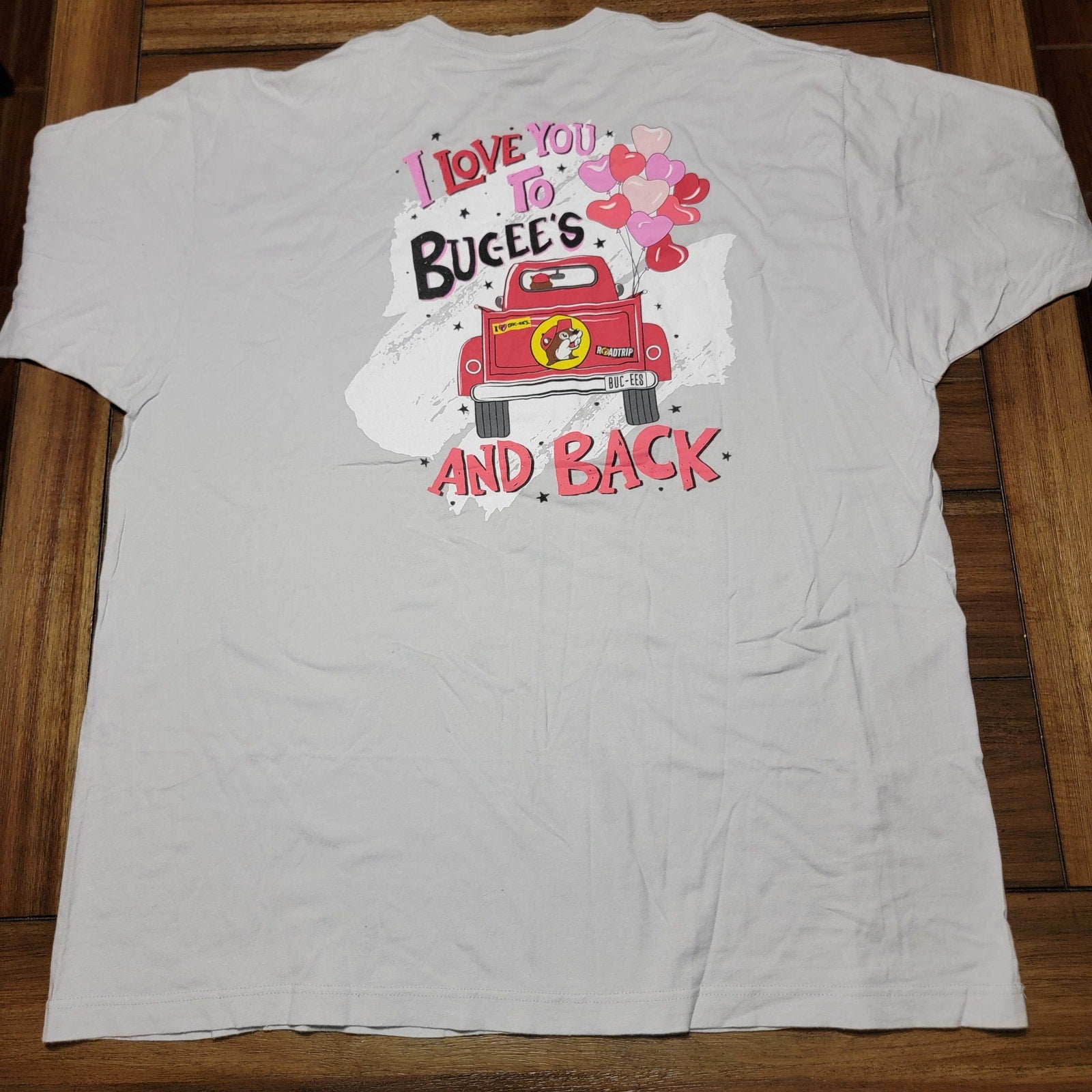 Buc-ee's Valentine's Day Grey Tee "I Love You To Buc-ee's And Back" - Size 2XL
