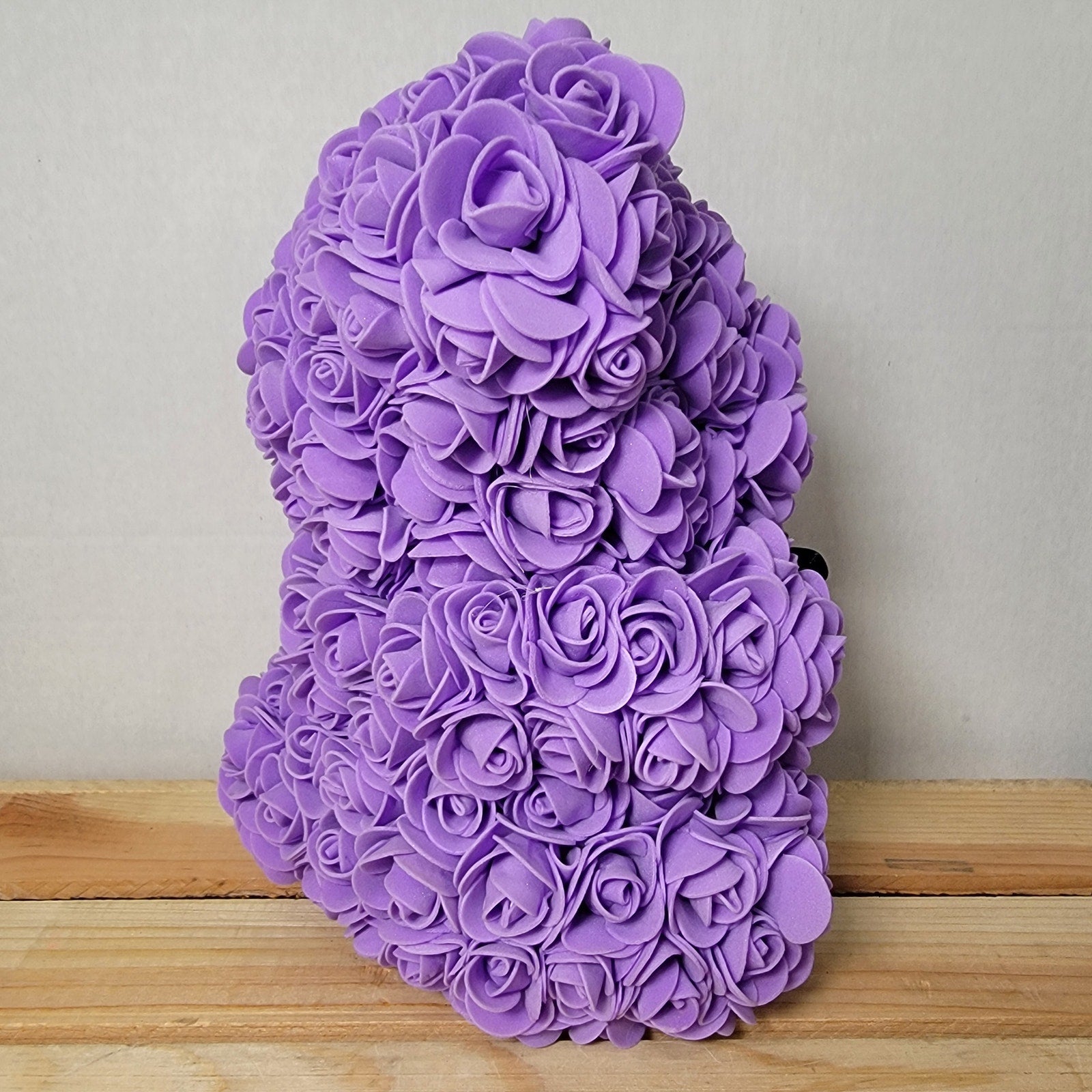 Purple Foam Rose Teddy Bear w/ "Just For You" Ribbon