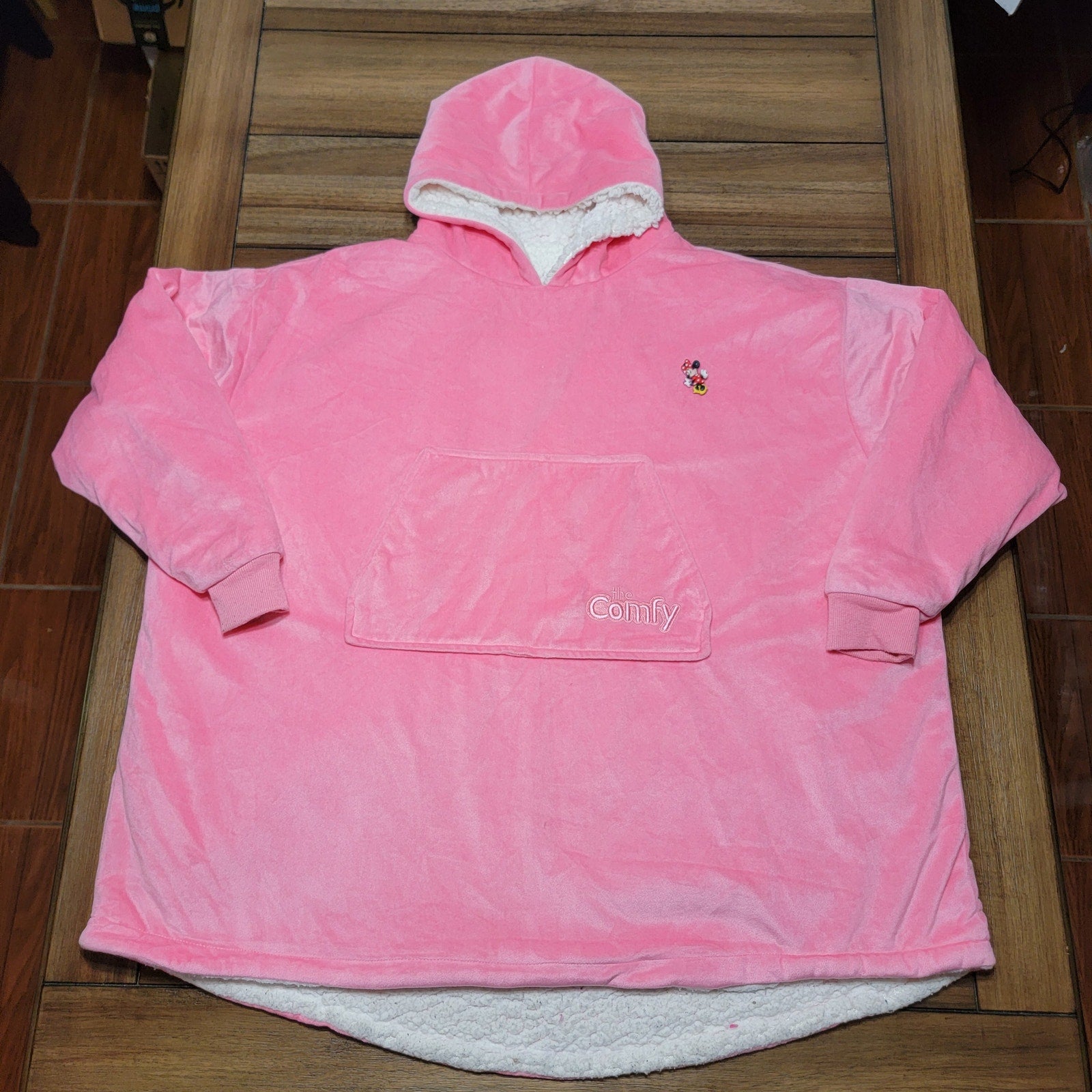 The Comfy Pink Internal Sherpa Hoodie w/ Minnie Mouse Rubber Pendant - One Size