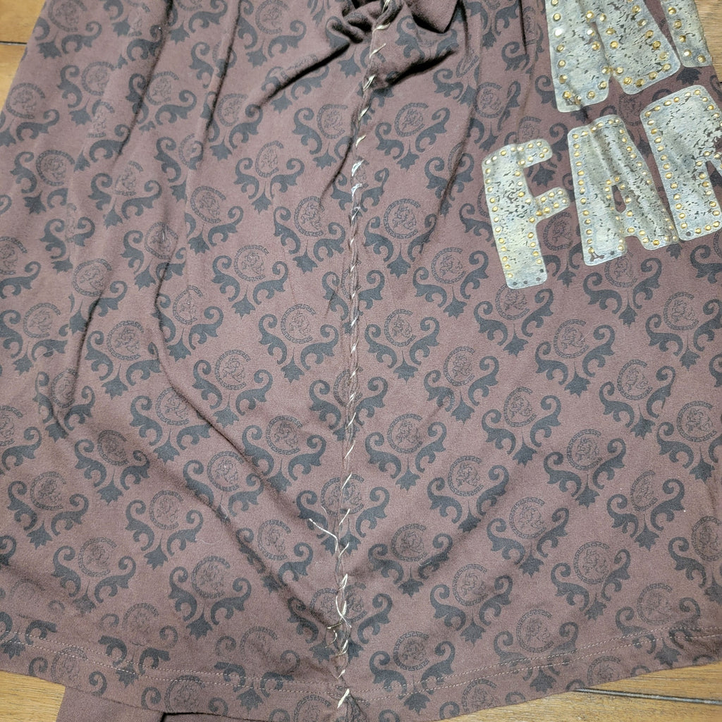 Cezer LS Brown Unisex Tee w/ Bling "Rich And Famous" - Size 3X