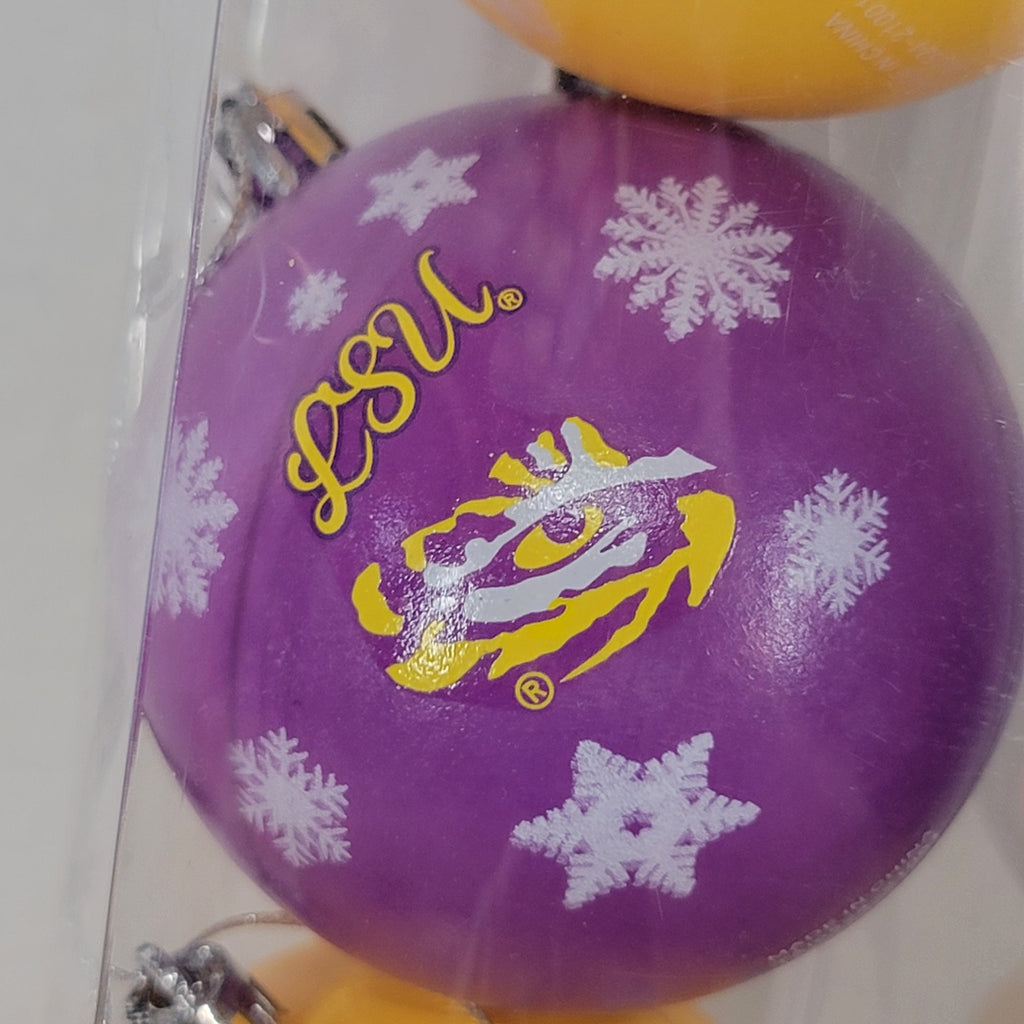 Set of 5 LSU Team Holiday Ornaments - NEW