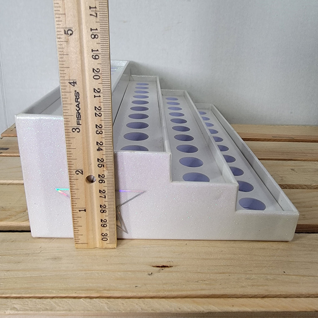 Jeffree Star Cosmetics White Glitter Makeup Display Holder - NEW