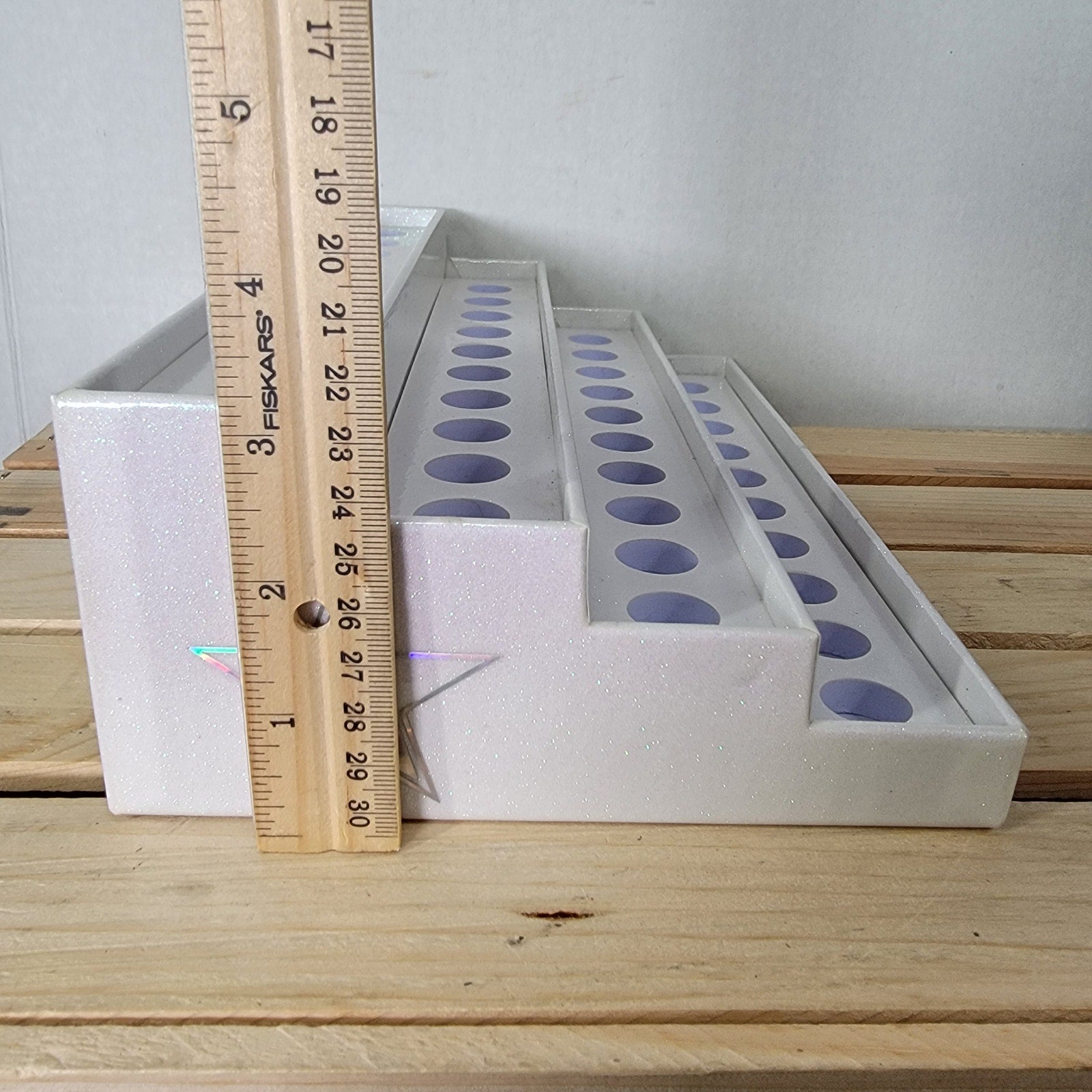 Jeffree Star Cosmetics White Glitter Makeup Display Holder - NEW