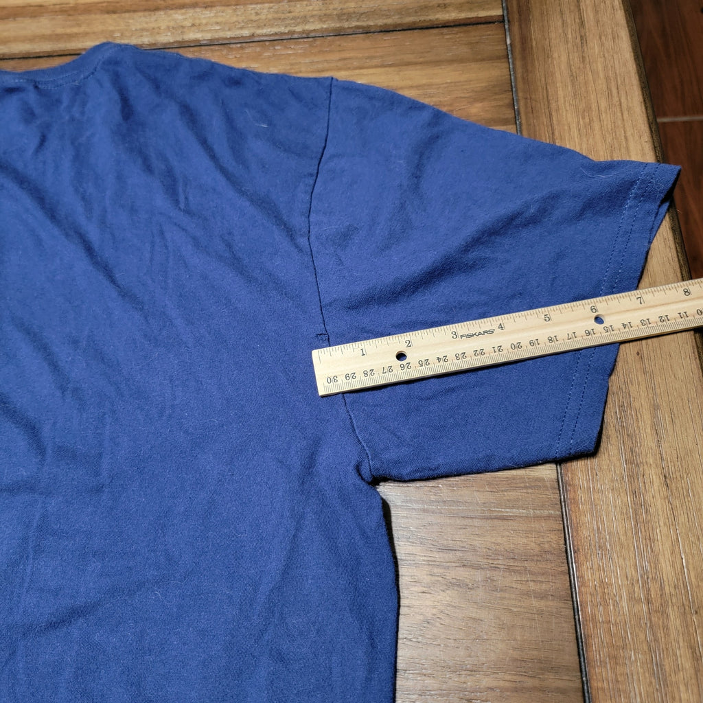 Scottish Accent Dark Blue Unisex Tee "Calm Doon It Wasnae Me" - Size Large