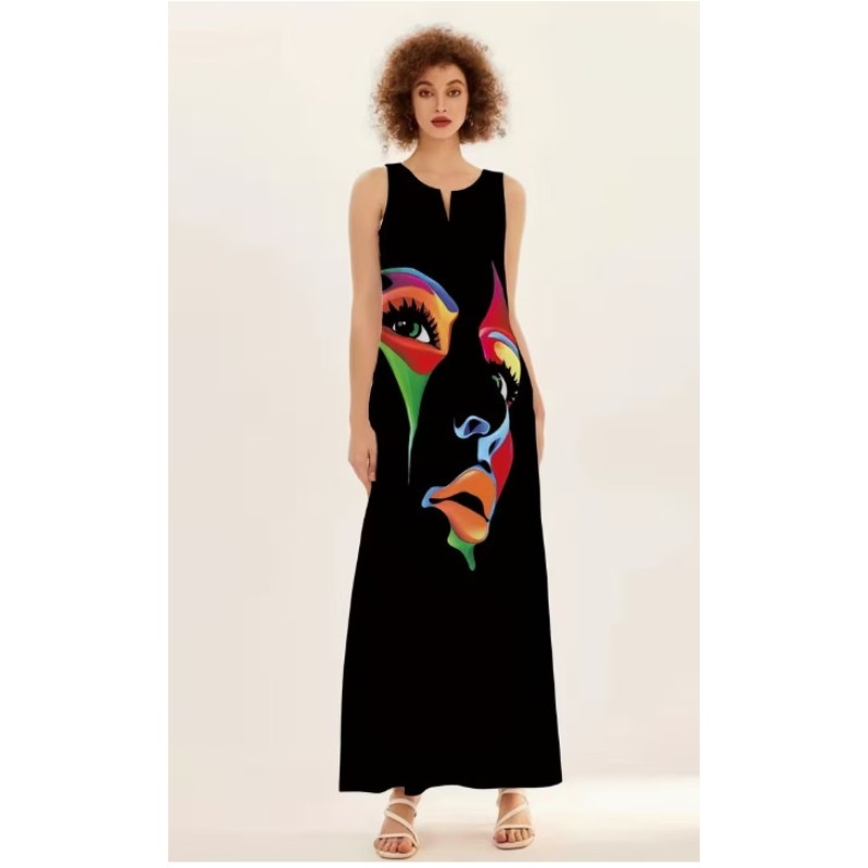 Unbranded Maxi Dress w/ Pockets and Painted Face - Size 2XL*