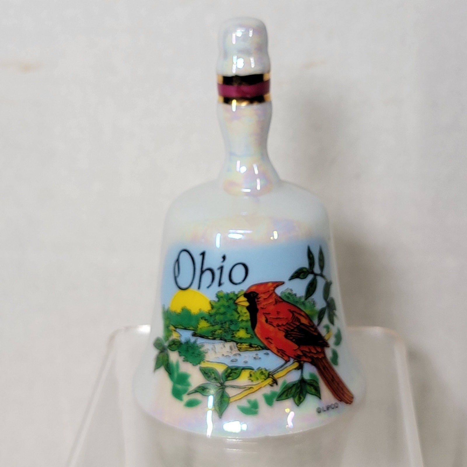 Ohio Ceramic Souvenir Bell w/ Cardinal