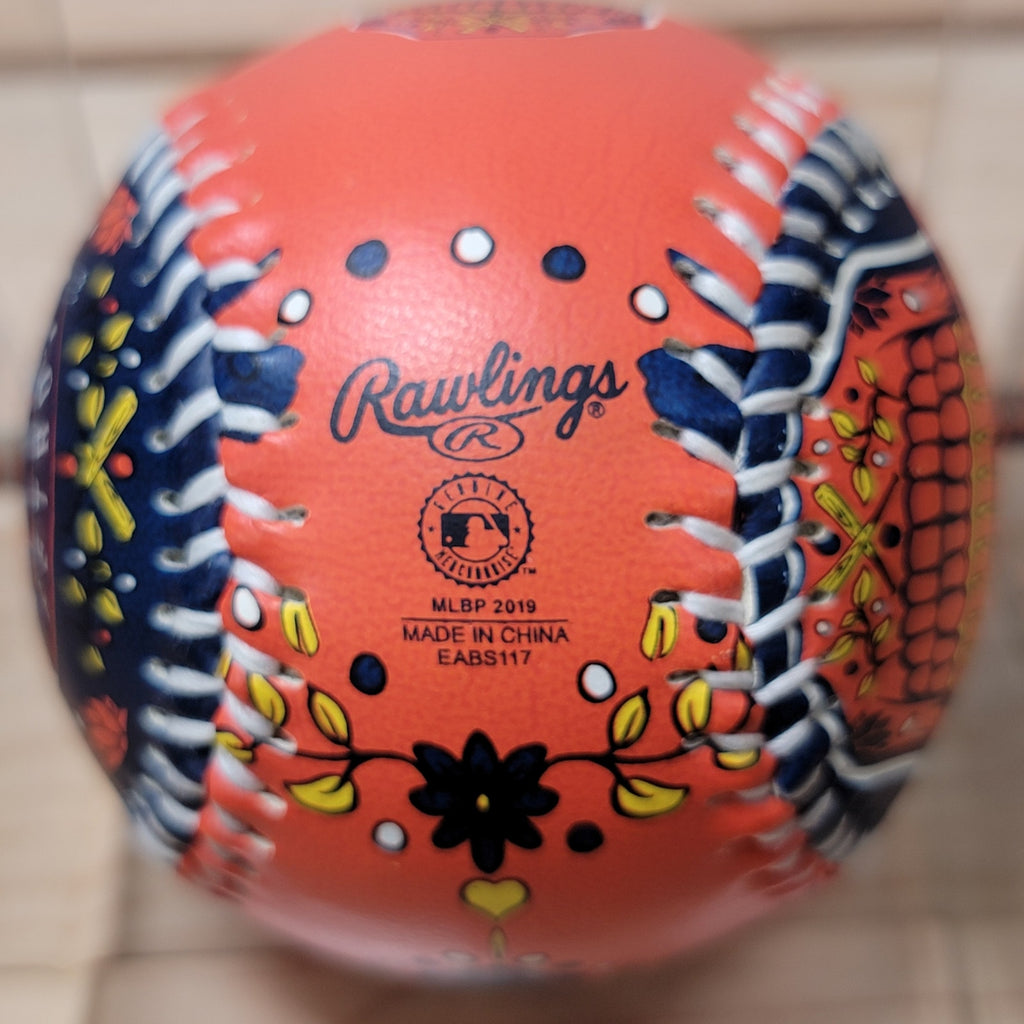 Rawlings Houston Astros Día de los Muertos Orange and Blue Baseball