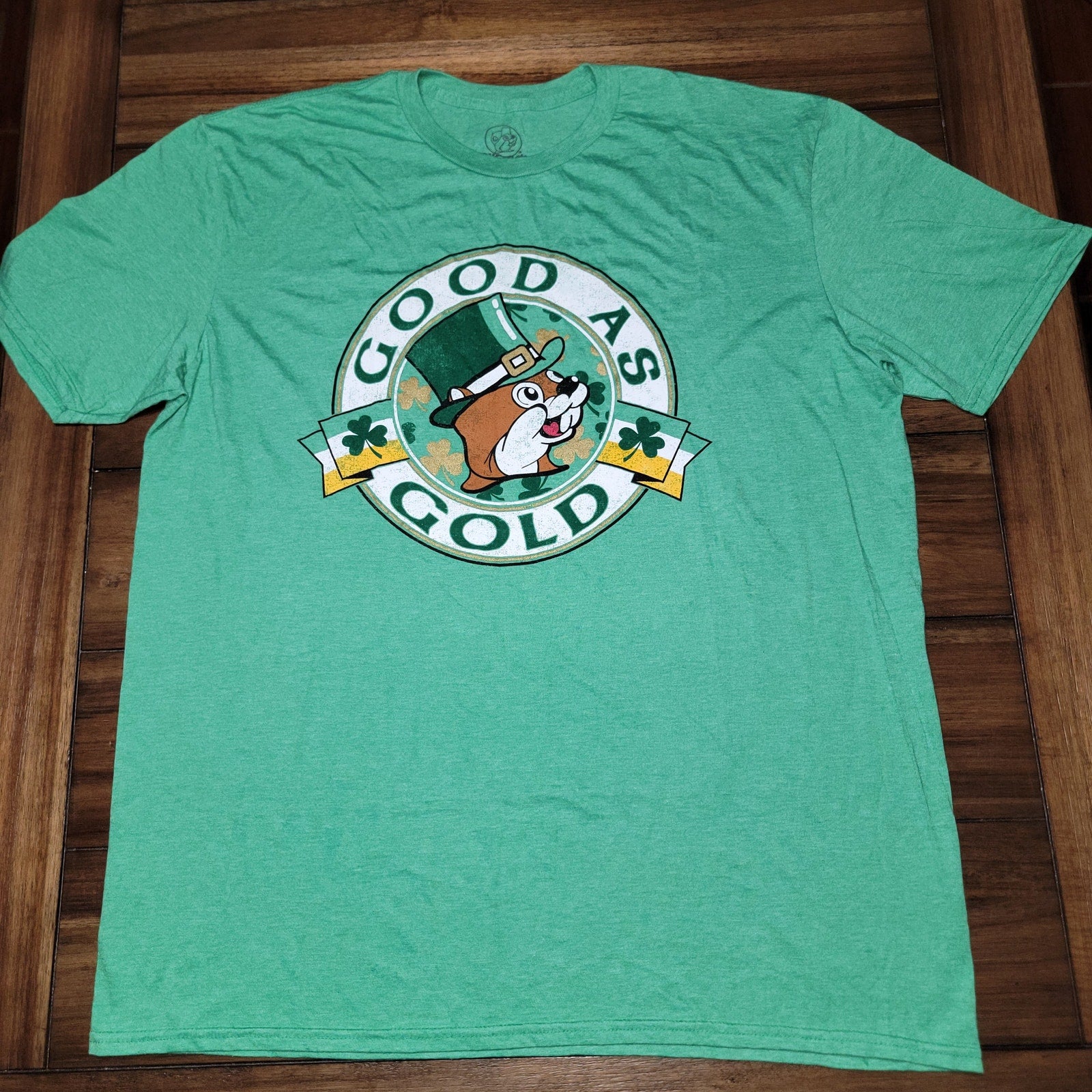 Buc-ee's Green St. Patrick's Day Unisex Tee "Good As Gold" - Size AXL