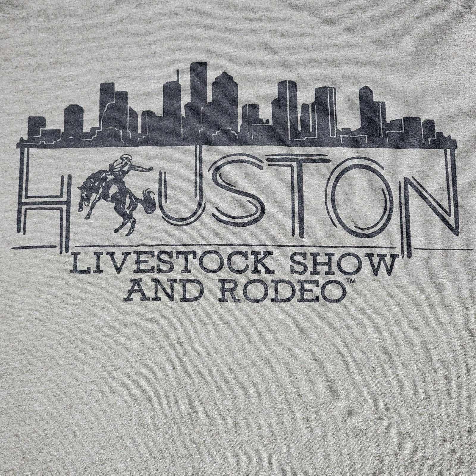 Houston Livestock Show & Rodeo Green/Grey Unisex Tee Skyline - Size 2XL