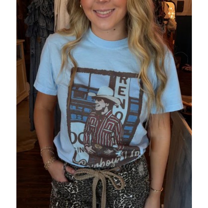George Strait Blue Unisex Tee "Cowboy Up" - Size XL