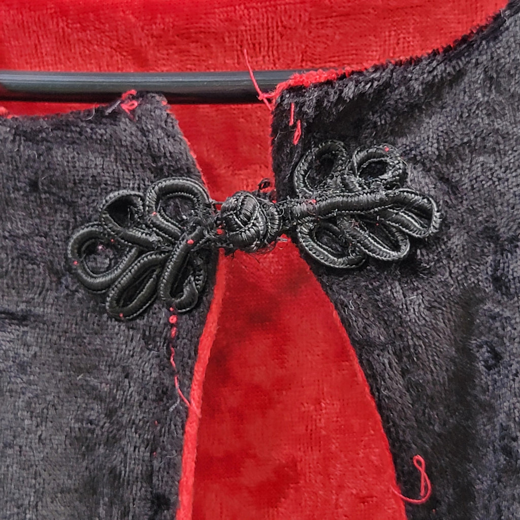 Unbranded Red / Black Reversable Velvet Hooded Long Cloak