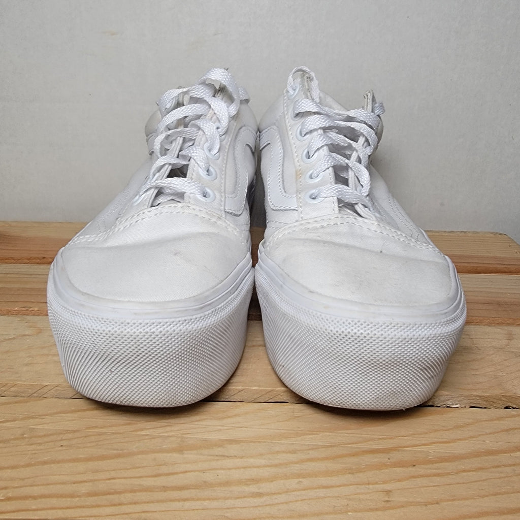 VANS Old Skool Stackform True White Sneakers - Size 4M / 5.5W