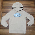 Nike Kids Beige LS Pullover Hoodie Grey Logo - Size Small (4-5 yrs)