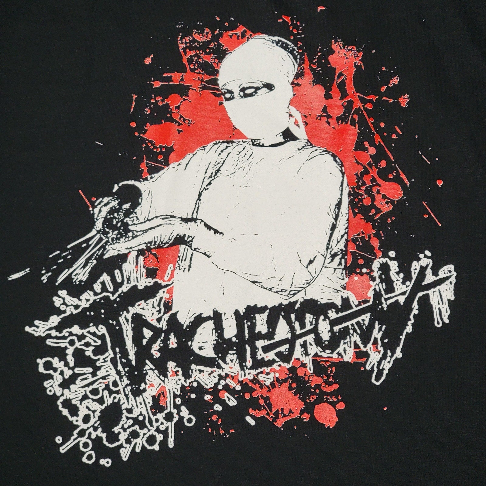 Tracheotomy Black Unisex Tee "Compulsory Bloodshed" - Size Large