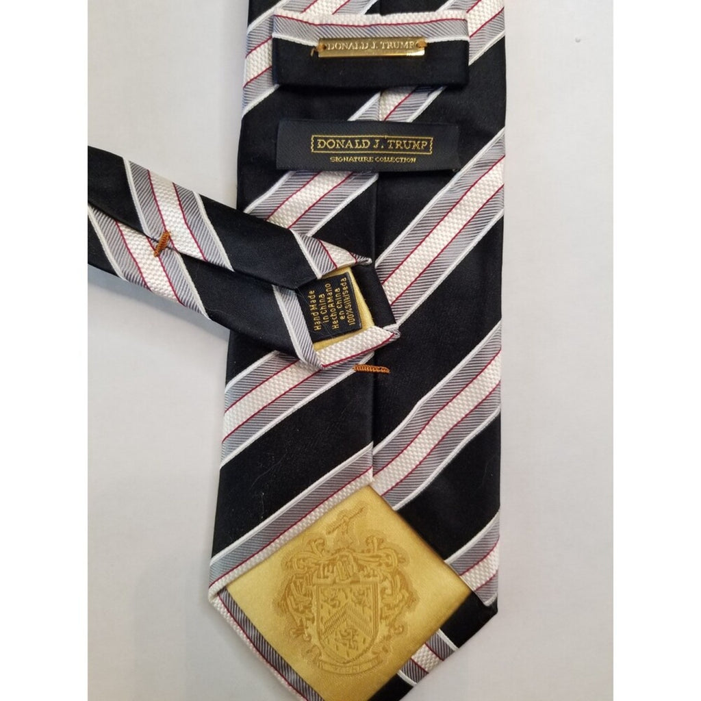 Donald J Trump Signature Collection Neck Tie Blue and White Diagonal Stripes