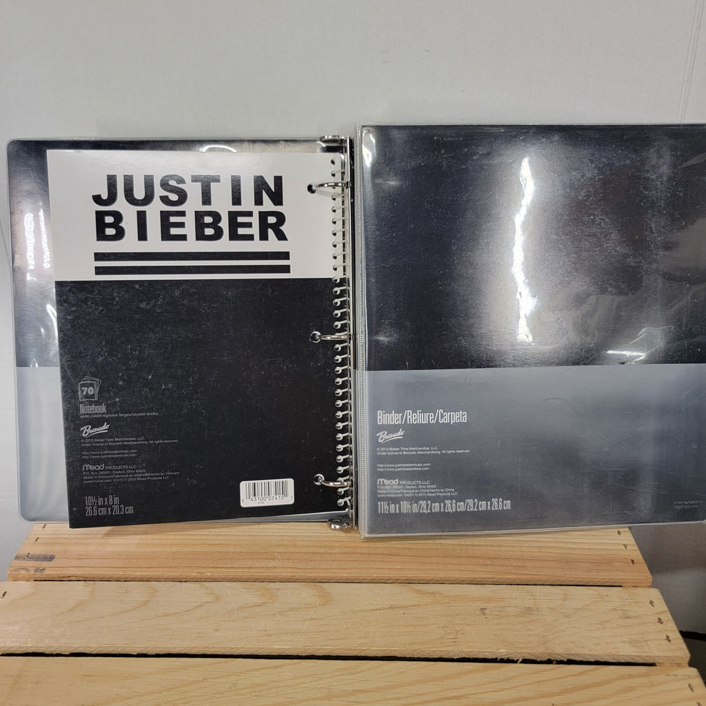 Justin Bieber Blue 1.5" Binder w/ Matching Spiral Notebook