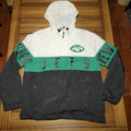 NFL Team Apparel LS New York Jets Quarter Zip Hooded Windbreaker - Size Medium