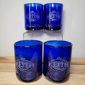 Set of 4 Cobalt Blue "Wild Tonic" Glasses w/ Ben E. Keith Co Etched