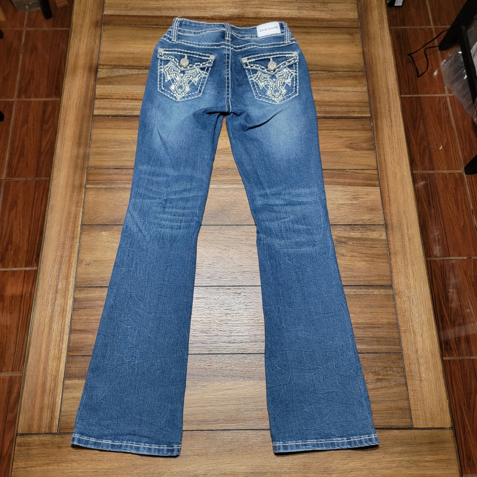Jack David Straight Denim Jeans w/ Studs and Bling - Size 1