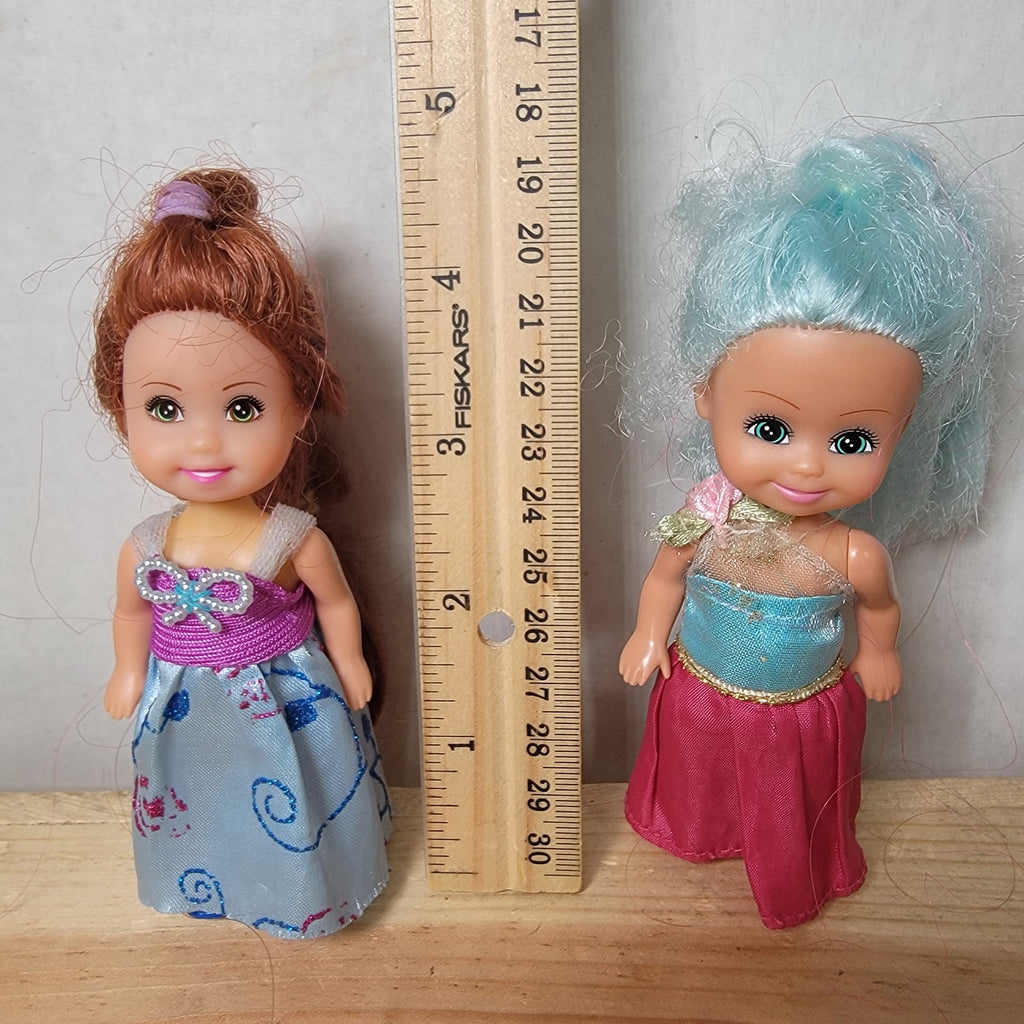 Set of 6 Dolls: 3 Barbie Club Chelsea, 3 Zuru Sparkle Girls