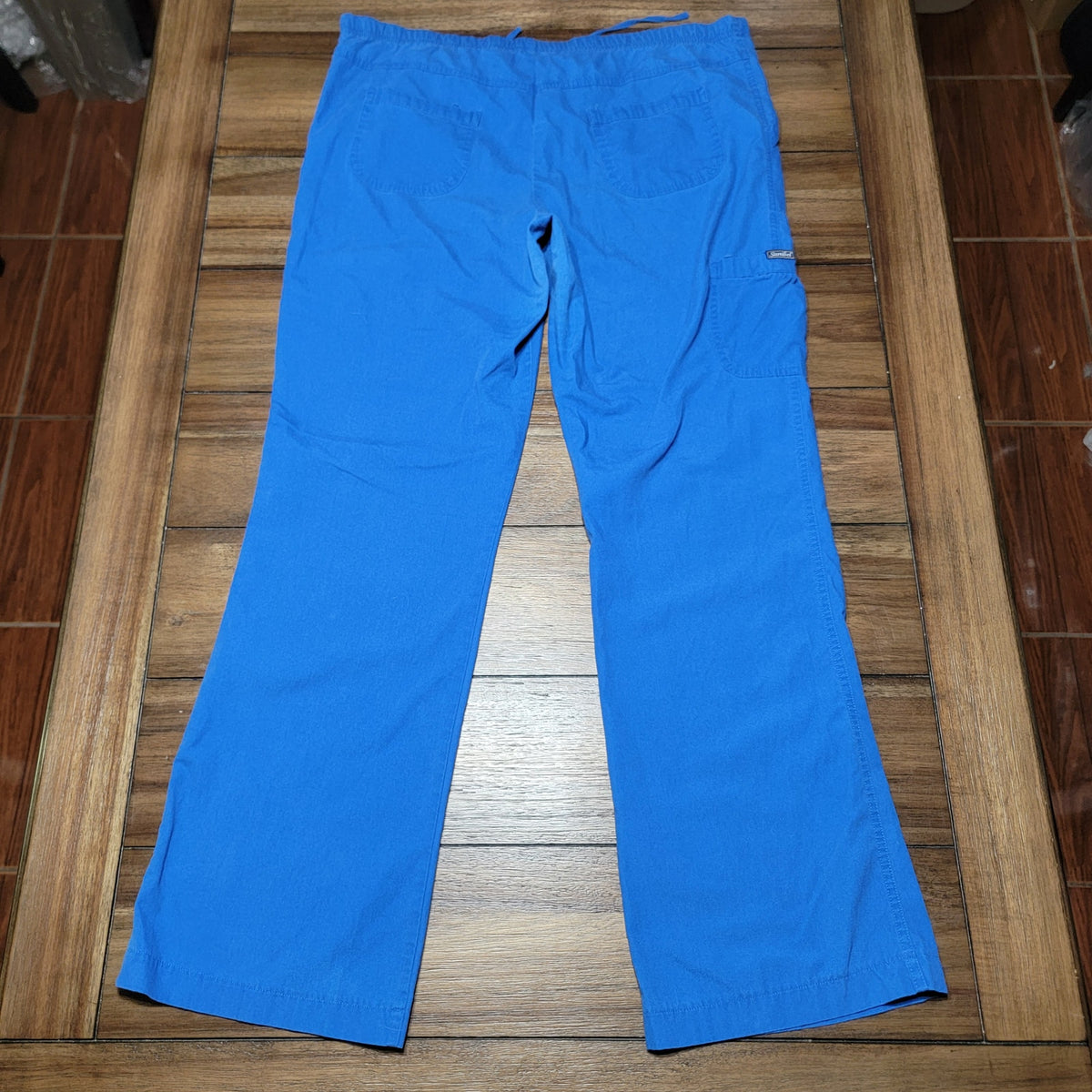 2 Pc Sanibel Scrubs Ladies Blue V-Neck & Draw String Pants - Size Small