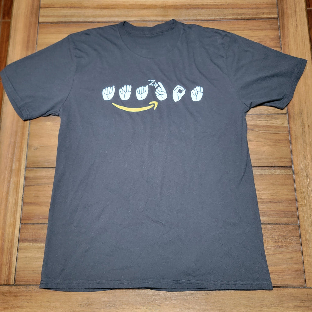 Amazon Black Unisex Tee Sign Language - Size Large