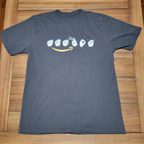 Amazon Black Unisex Tee Sign Language - Size Large