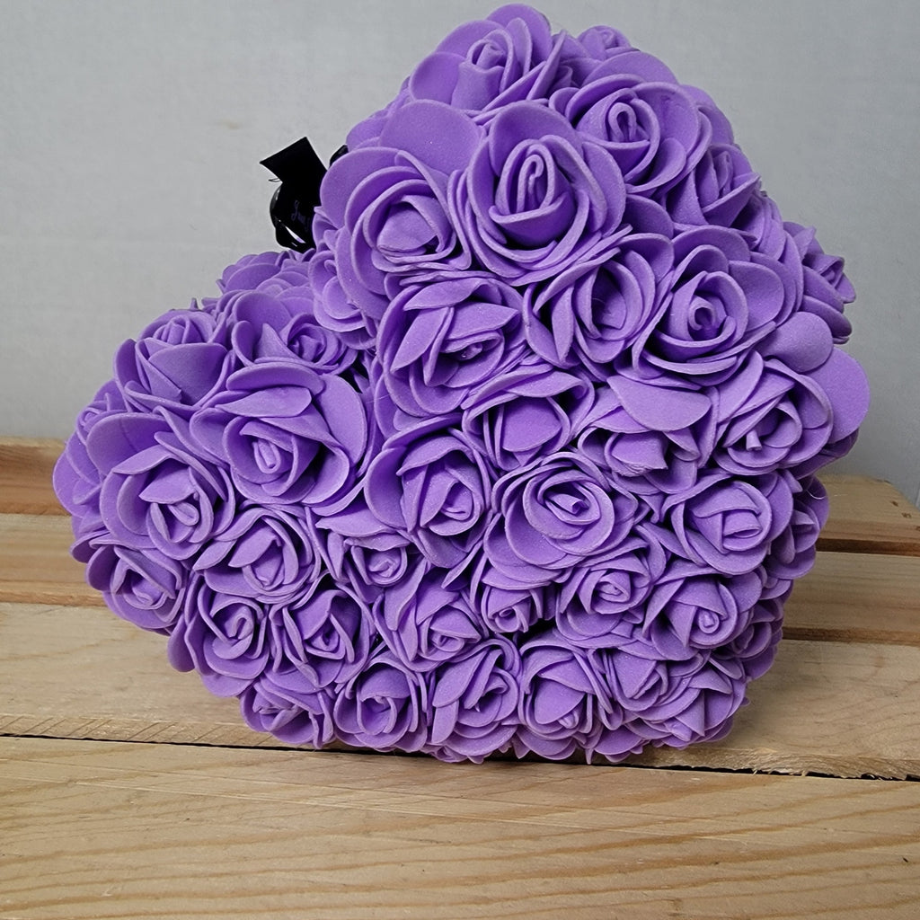 Purple Foam Rose Teddy Bear w/ "Just For You" Ribbon