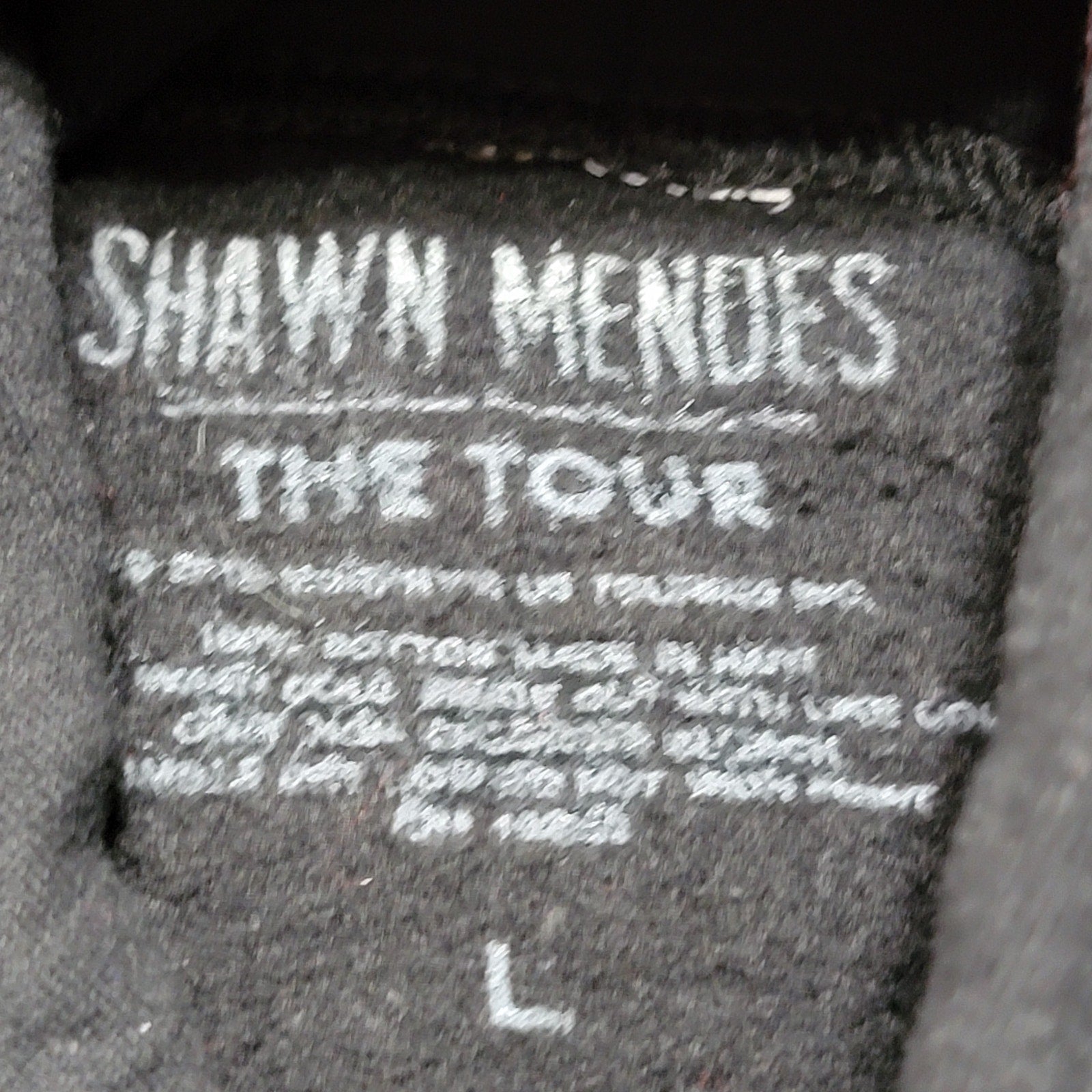Shawn Mendez The Tour LS Black Unisex Hoodie "Youth" - Size Large