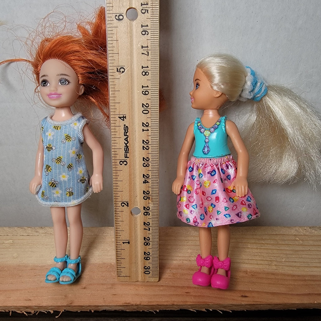 Set of 6 Dolls: 3 Barbie Club Chelsea, 3 Zuru Sparkle Girls