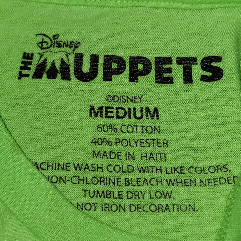 Disney The Muppets Green Unisex Tee Kermit on a Bike - Size Medium