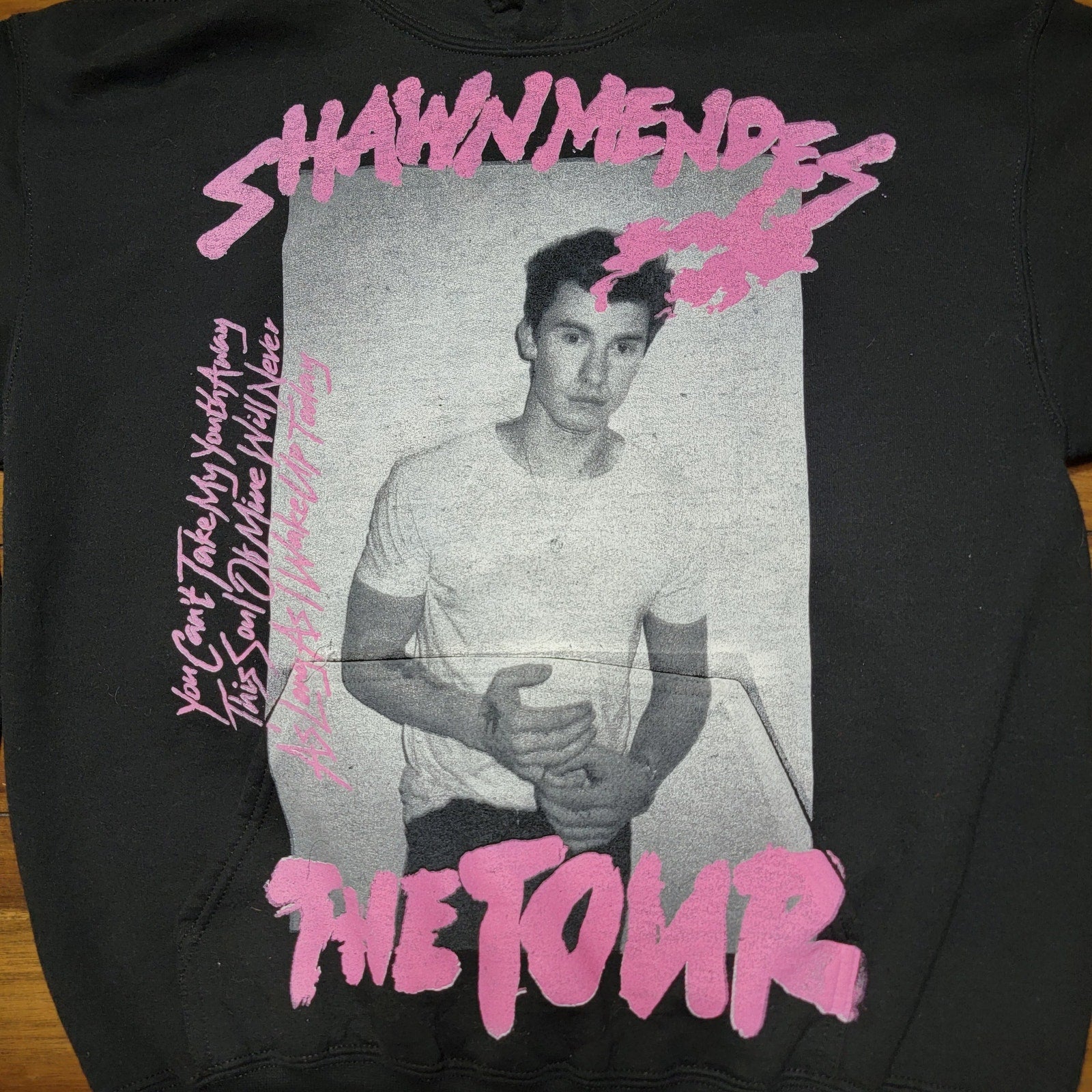 Shawn Mendez The Tour LS Black Unisex Hoodie "Youth" - Size Large