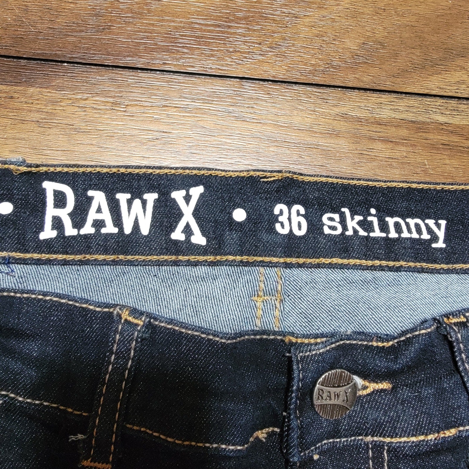 Raw X Dark Wash Carpenter Straight Jeans - Size 36 Skinny