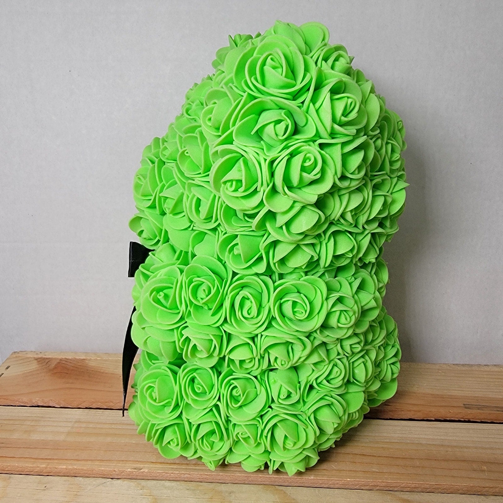 Green Foam Rose Teddy Bear w/ "Just For You" Ribbon