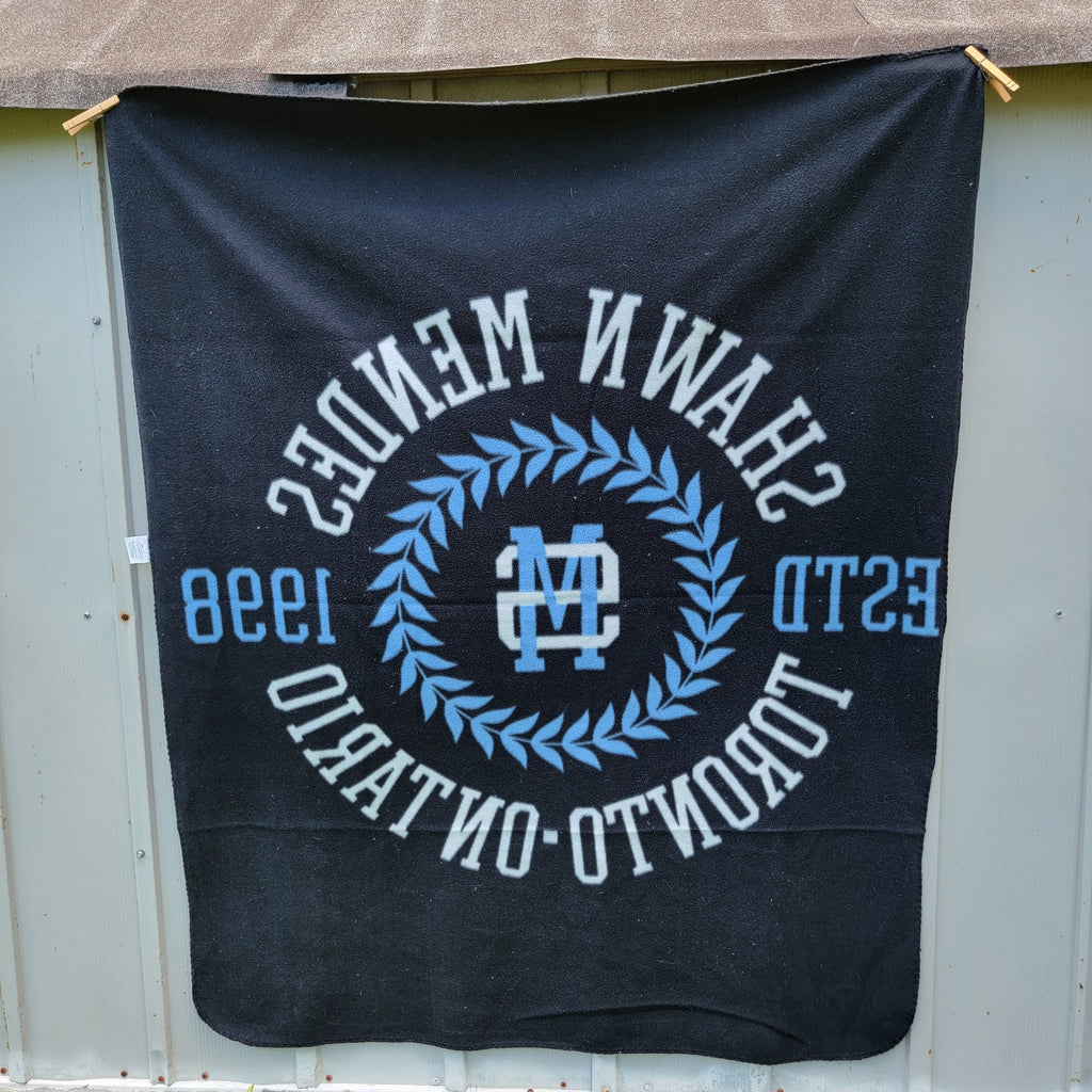 Shawn Mendez Toronto Ontario Black & Blue Fleece Throw 62" x 48"