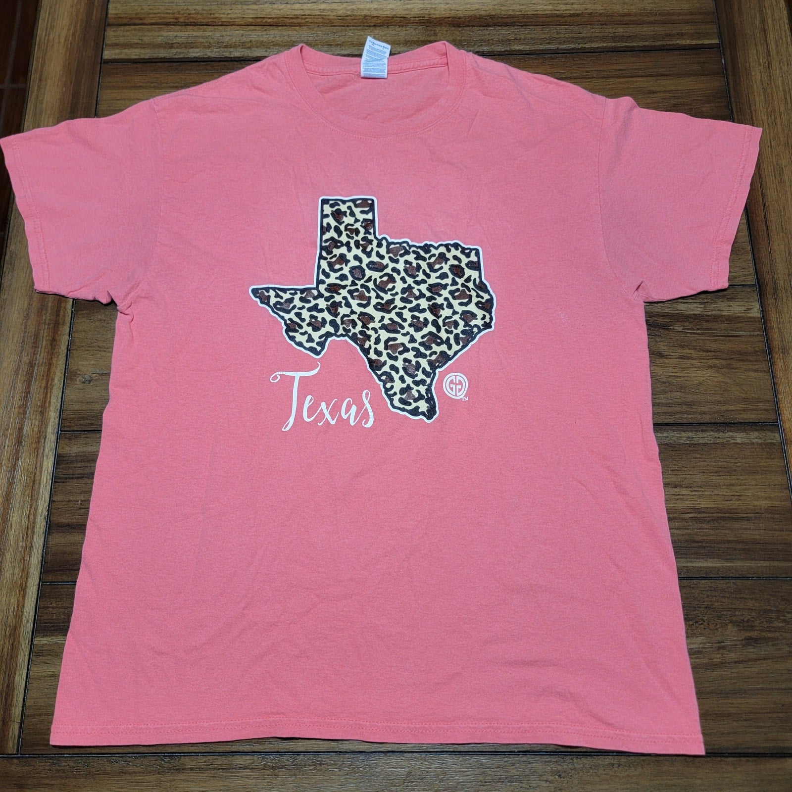 Girlie Girl Originals Salmon Tee Texas Animal Print - Size Large