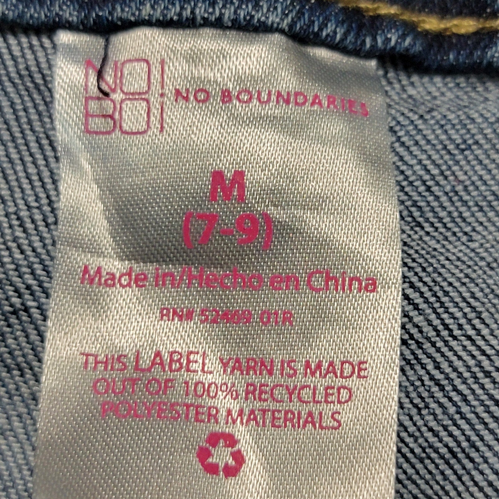 No Boundaries Girls Dark Wash Shortalls - Size Junior Medium (7-9)