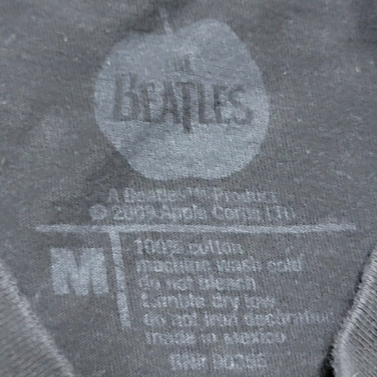 The Beatles Black Tee Apple Logo - Size Medium