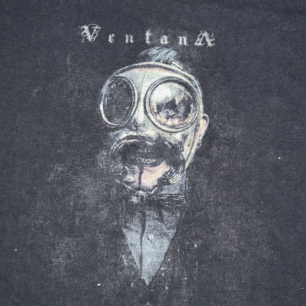 VentanA Black Unisex Tee Broken Gas Mask - Size XL