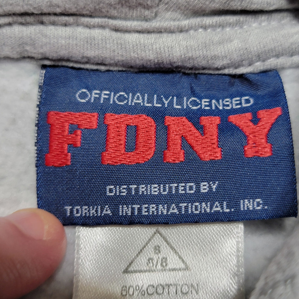 Officially Licensed FDNY Kids LS Grey Pullover Hoodie FDNY - Size Small (6/8)