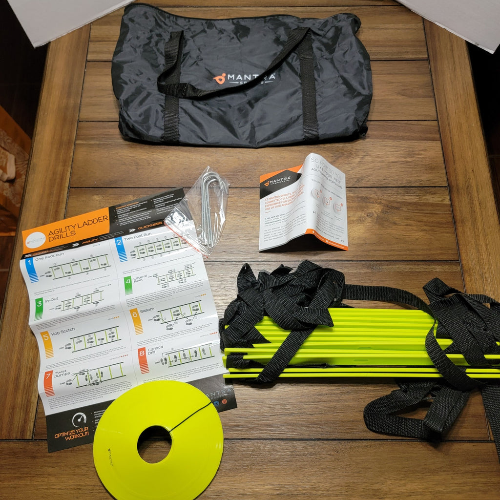 Mantra Sports Agility Ladder & Sports Cones in Carrying Bag - NEW