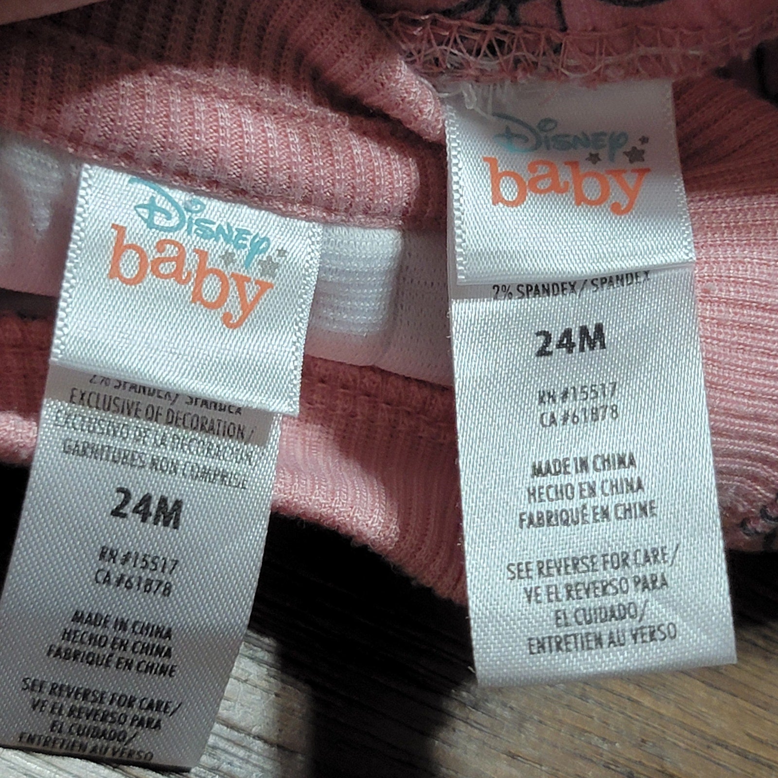2 Pc Disney Baby Pink Minnie Mouse Jogger Set - Size 24M