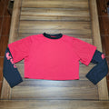 Unbranded LS Red & Black Crop Tee w/ Dragon Sleeves - Size Junior XL