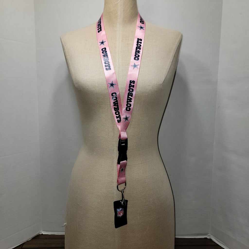 NFL Pink Dallas Cowboys Lanyard w/ Removable Clip - NWT