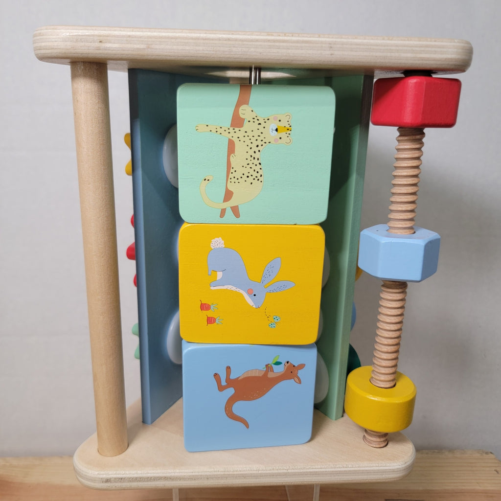 Fisher Price Wooden Activity Triangle 3-Sided Toy - For Baby & Infant 6M+