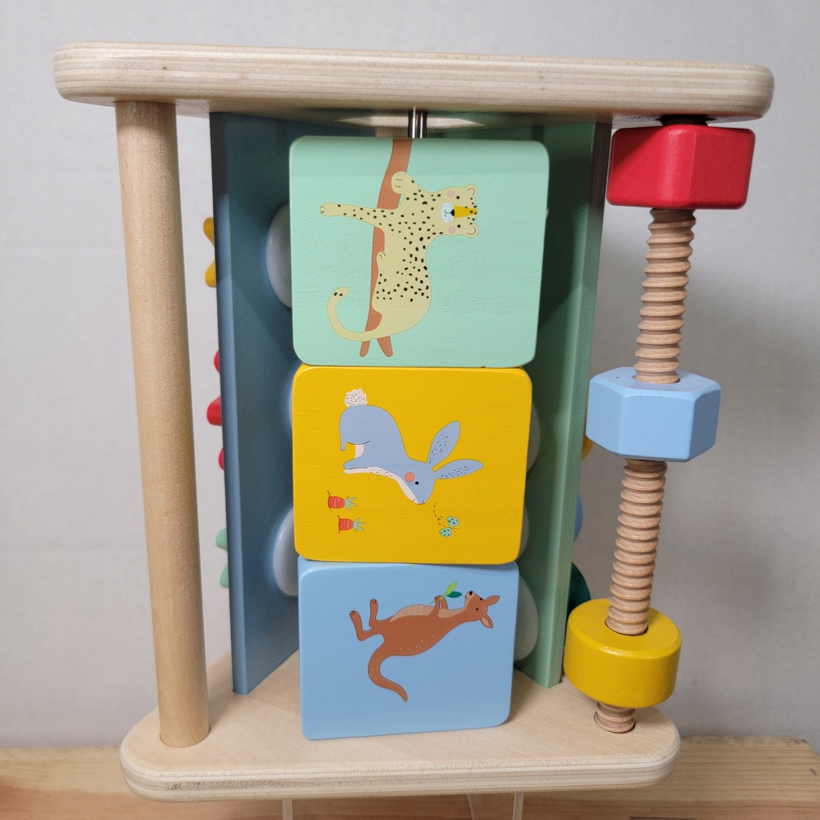 Fisher Price Wooden Activity Triangle 3-Sided Toy - For Baby & Infant 6M+