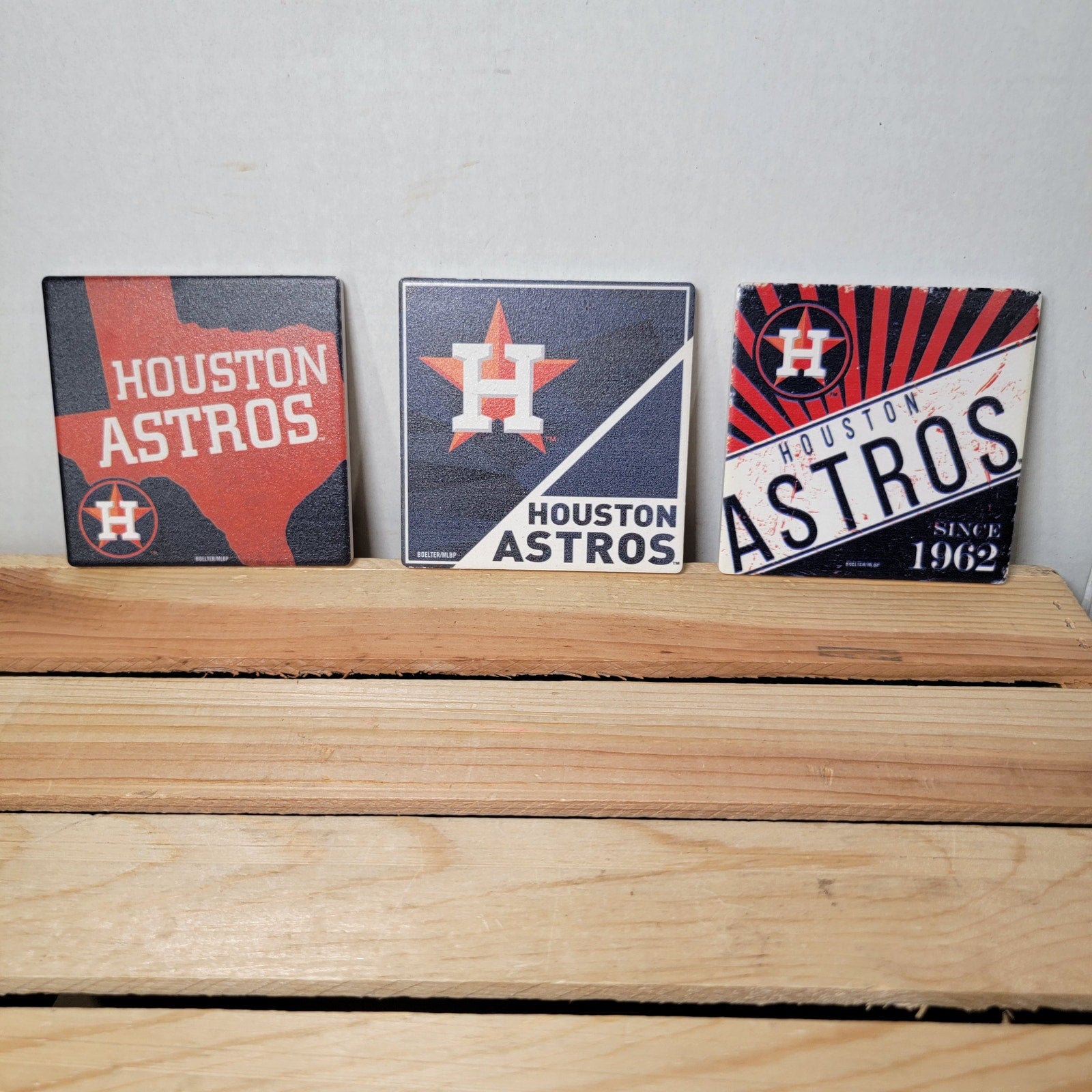 Set of 3 Houston Astros Thirsty Stones / Coasters