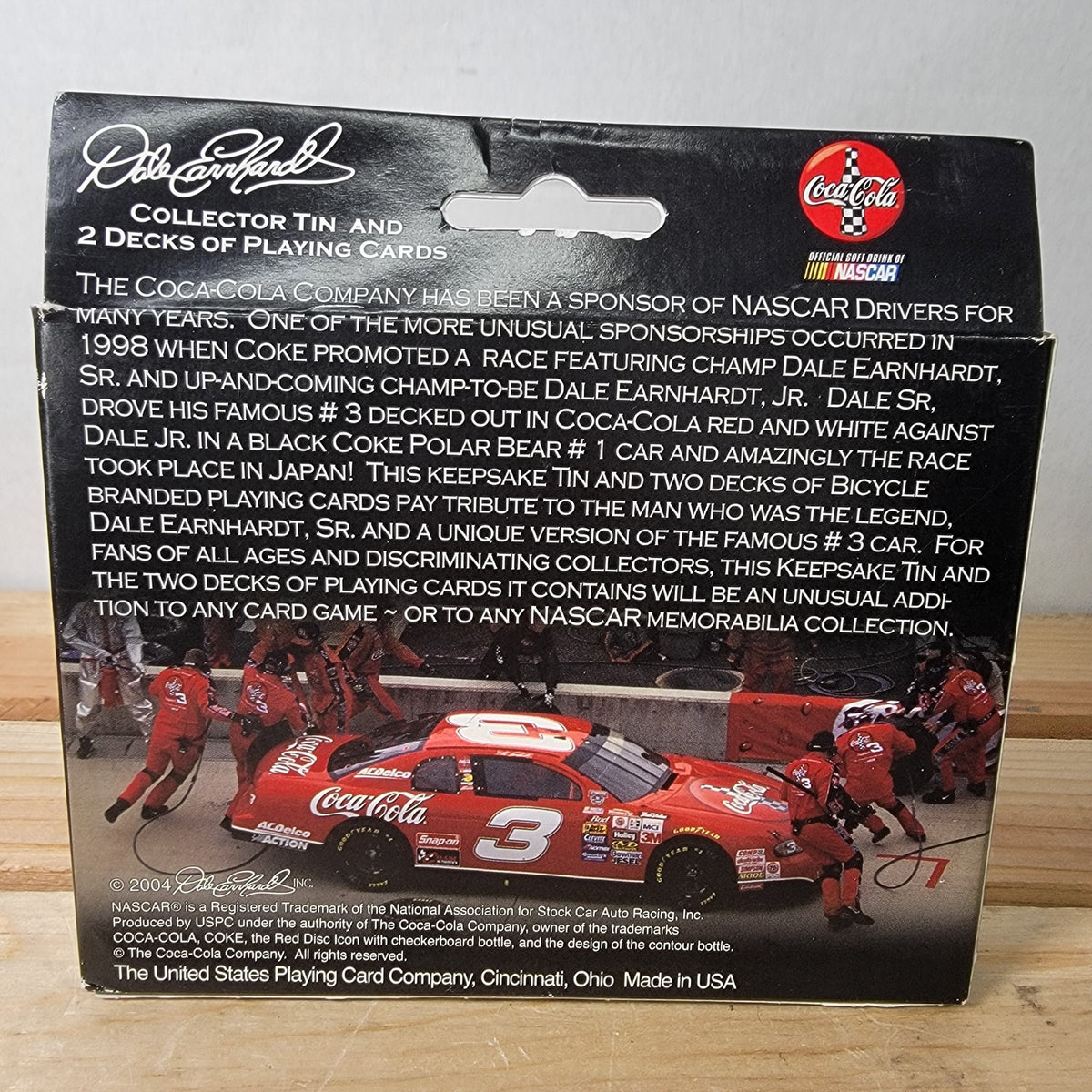VINTAGE Coca-Cola Dale Earnhardt Collector Tin & 2 Decks of Playing Cards - NEW